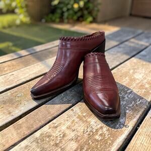 Lucchese Red Mules Size 6.5